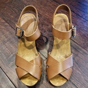 Saks Fifth Avenue Boston Leather Clog Sandals